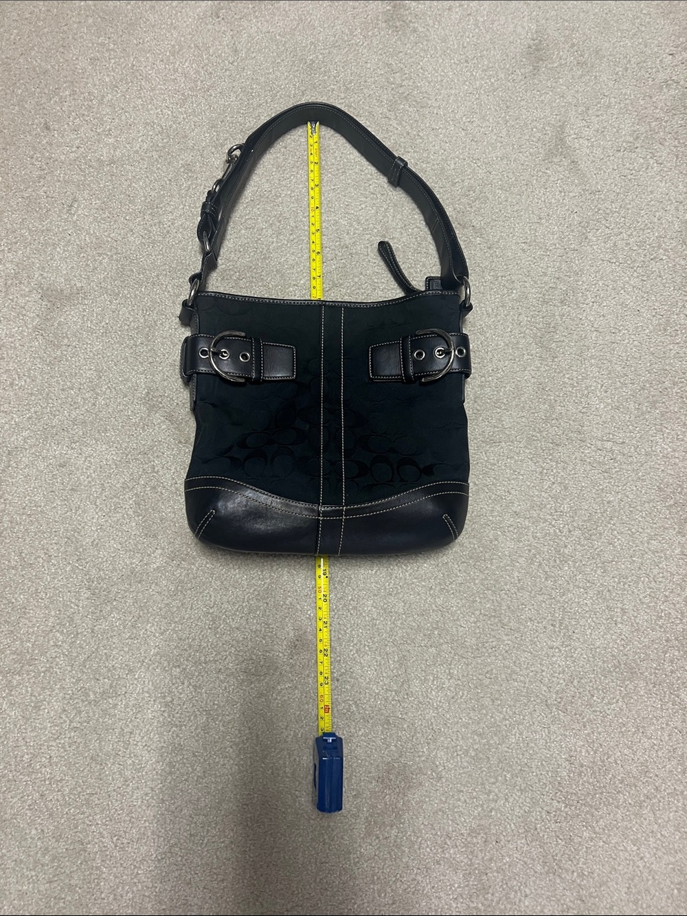 Coach Leather Black Shoulder Purse with Matching Coin Wallet - Picture 3 of 17